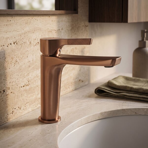Bathroom faucet PREMIUM Rea Maxim Brush Copper Low
