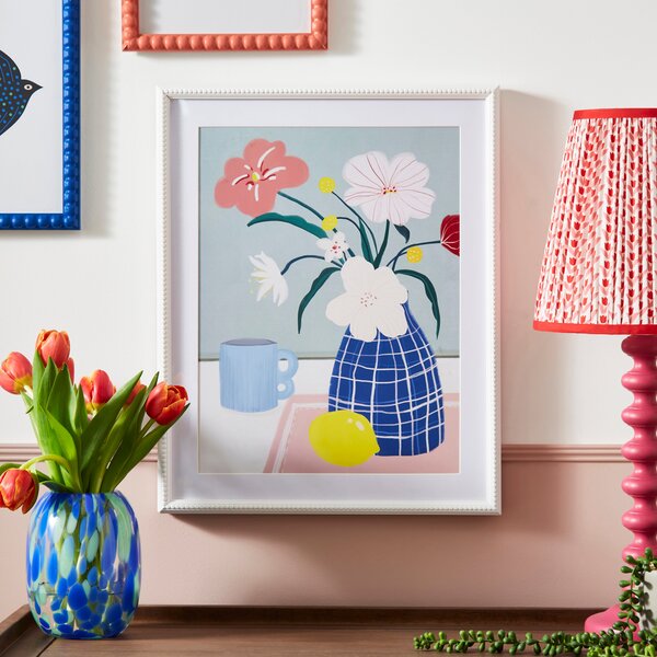 Bright Floral Framed Print 50x40cm MultiColoured