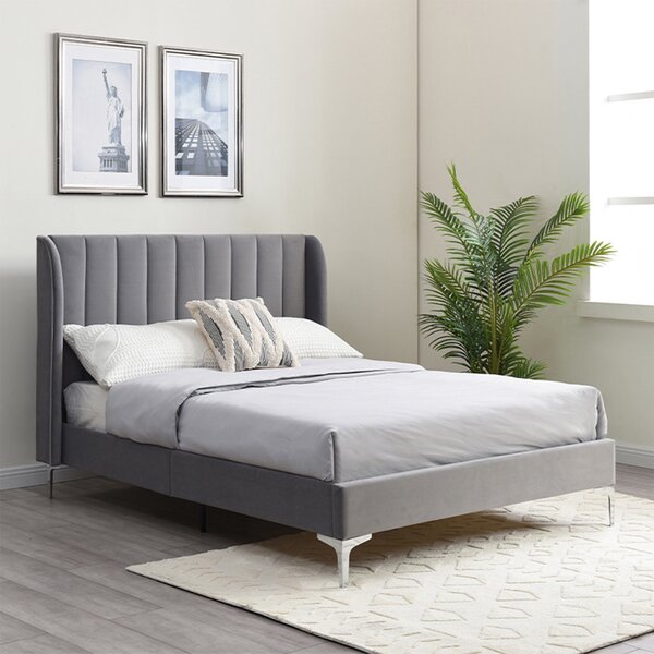 Raye Velvet Bed Grey
