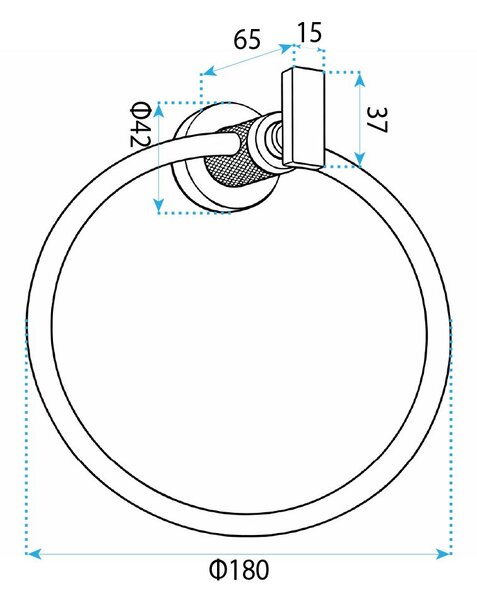 Bathroom hanger Ring 81307 Virro Brush Gold