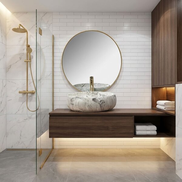 Countertop washbasin Rea Linda Stone