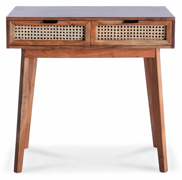 Kimba Cane Wooden Desk | Study Table with Drawers | Roseland Furniture