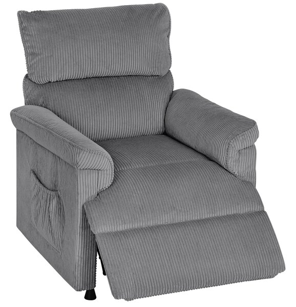 HOMCOM Corduroy Electric Massage Recliner - Grey