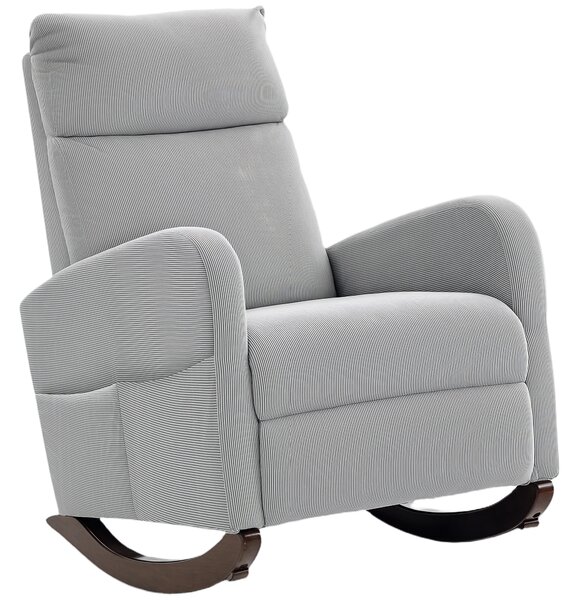 HOMCOM Corduroy Rocking Armchair - Grey