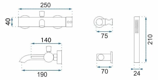 Bathroom faucet REA Lungo Grip Titan