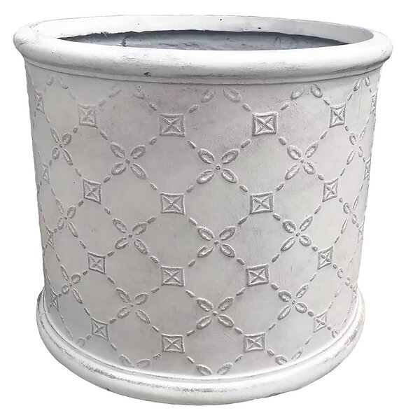Mayfair Antique White Cylinder Pot 30cm
