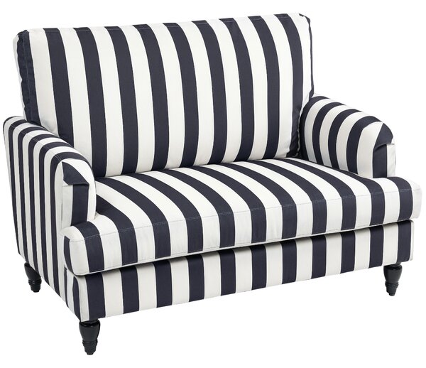 HOMCOM Modern Accent Chair, Velvet Single Sofa Armchair with Stripe, Turned Legs and Wide Seat, Upholstered Snuggle Chair for Living Room, Bedroom, Black and White
