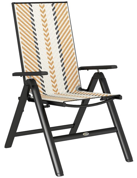 Outsunny Rattan Reclining Garden Chairs - Orange