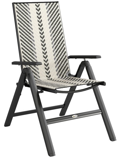 Outsunny Rattan Reclining Garden Chairs - Grey