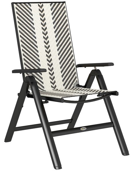 Outsunny Rattan Reclining Garden Chairs - Black