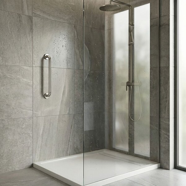 Straight bathroom grab bar Chrome 40cm