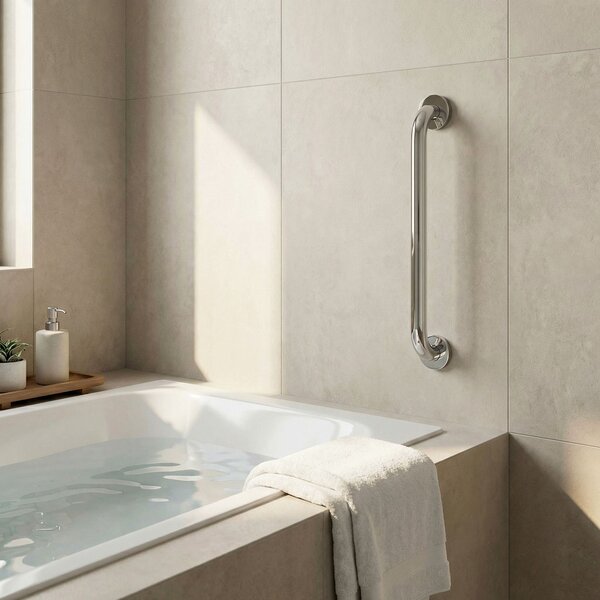 Straight bathroom grab bar Chrome 40cm