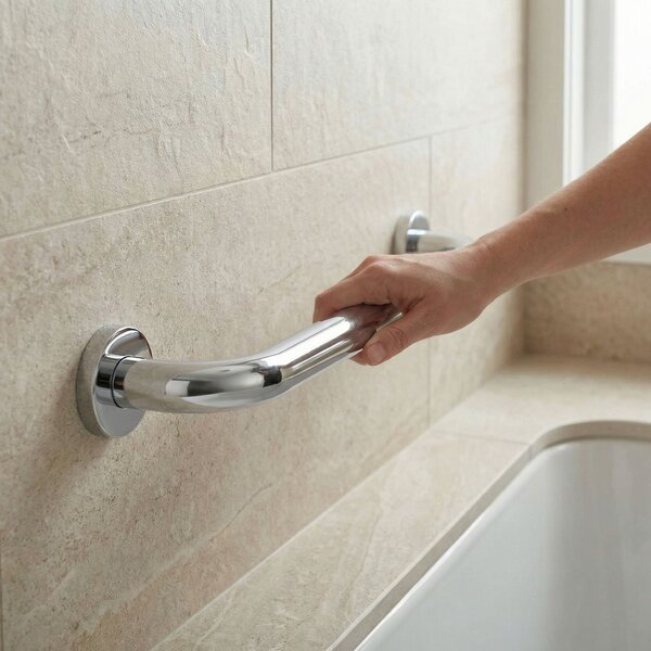 Straight bathroom grab bar Chrome 40cm
