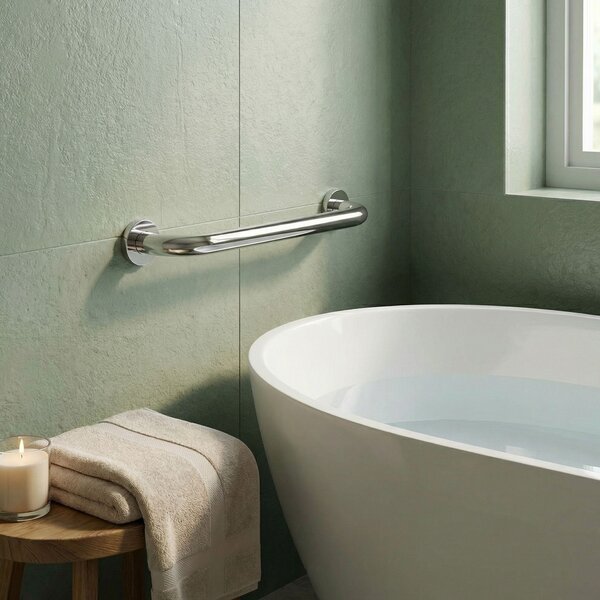Straight bathroom grab bar Chrome 40cm