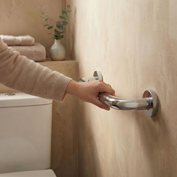 Straight bathroom grab bar Chrome 40cm