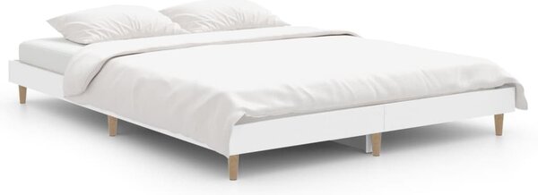 Bed Frame without Mattress White 135x190 cm Double Engineered Wood