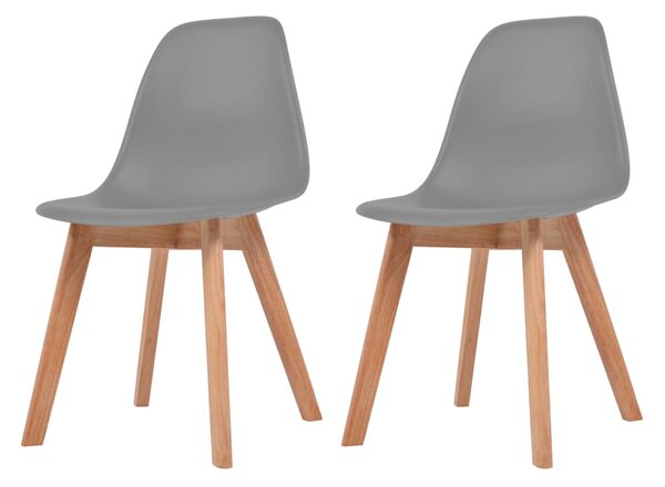 Dining Chairs 2 pcs Grey Plastic