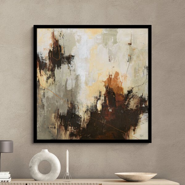 Boomerang Abstract Framed Print Brown