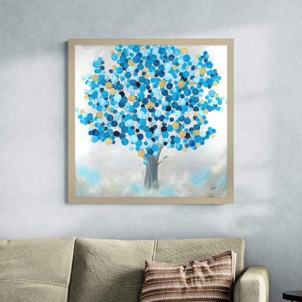 Blueberry Tree Framed Print Blue