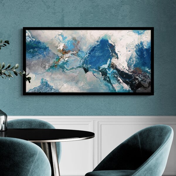 Hurricane Blue Framed Print Blue