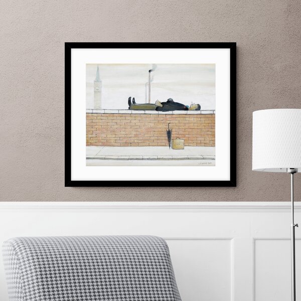 A Man Laying on a Wall 1957 Lowry Framed Print MultiColoured