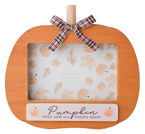 Pumpkin Spice & All Things Nice Shaped Orange Photo Frame Orange