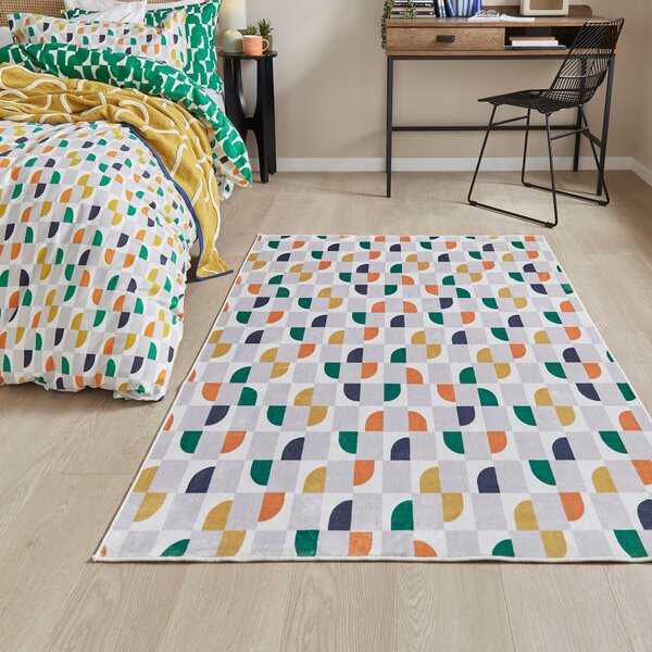 Kello Geometric Washable Rug MultiColoured