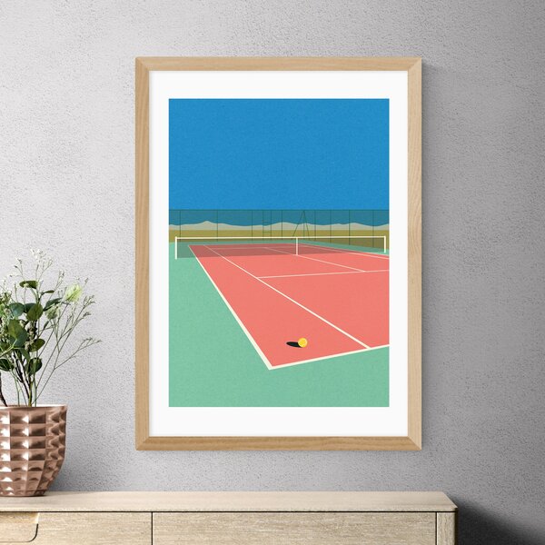 East End Prints Tennis Court In The Desert Print by Rosi Feist MultiColoured