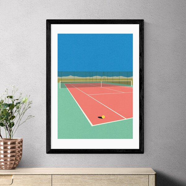 East End Prints Tennis Court In The Desert Print by Rosi Feist MultiColoured