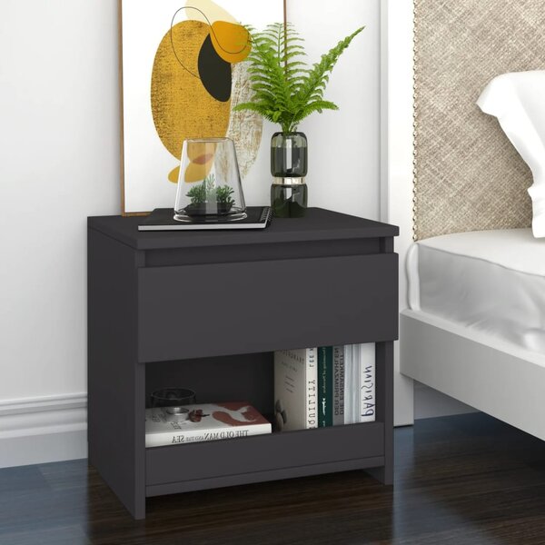 Bedside Cabinets 2 pcs Grey 40x30x39 cm Engineered Wood
