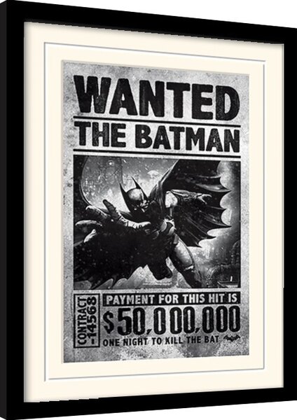 Framed poster Batman: Arkham Origins - Wanted