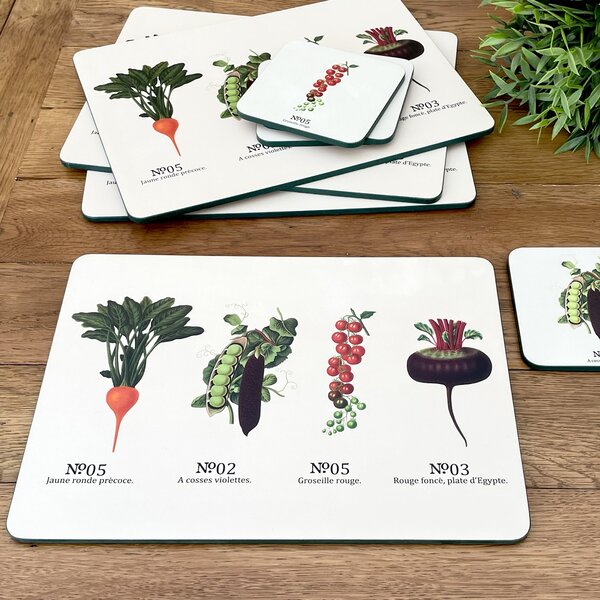 RHS by Dexam Benary Vegetables Set of 4 Placemats Natural