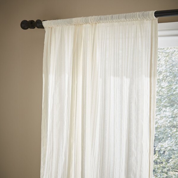 Zofia Broderie Anglaise Slot Top Voile Curtain Panel White