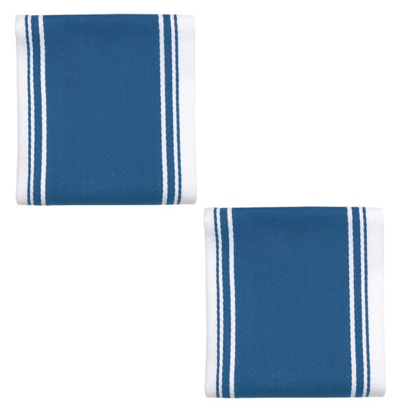 Dexam Set of 2 Love Colour Striped Tea Towels Blue