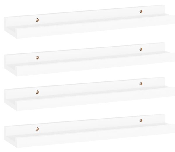 Wall Shelves 4 pcs White 40x9x3 cm