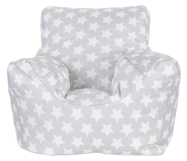 Kids Grey Star Bean Chair Grey