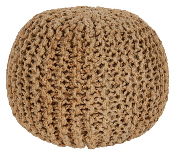 Knitted Pouffe Ochre