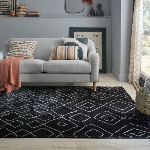 Imran Berber Rug Black