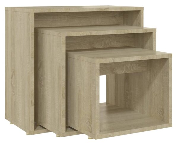 Nesting Tables 3 pcs Sonoma Oak Engineered Wood