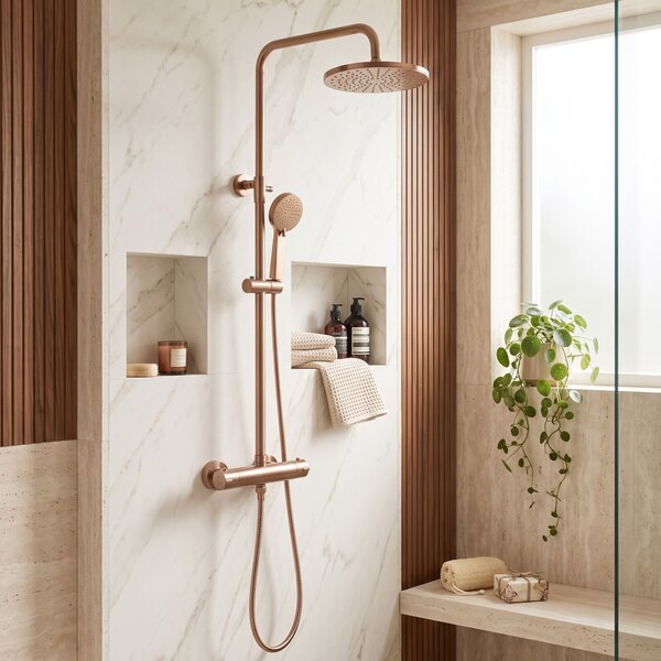 Shower set with thermostat Rea Parot Light Brush Copper