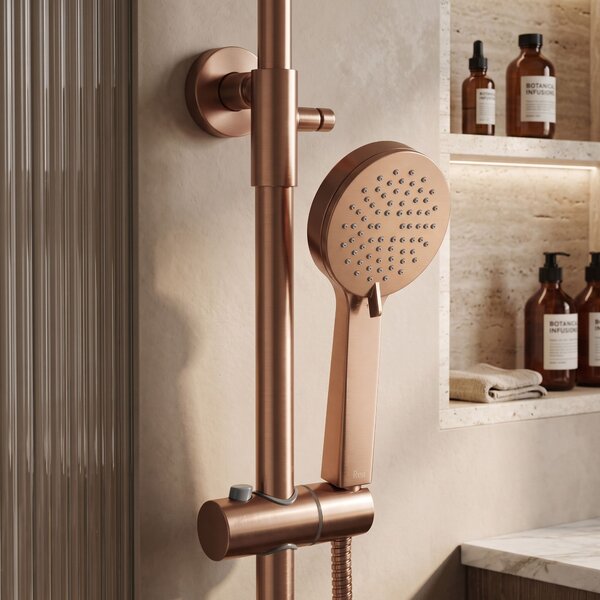 Shower set with thermostat Rea Parot Light Brush Copper