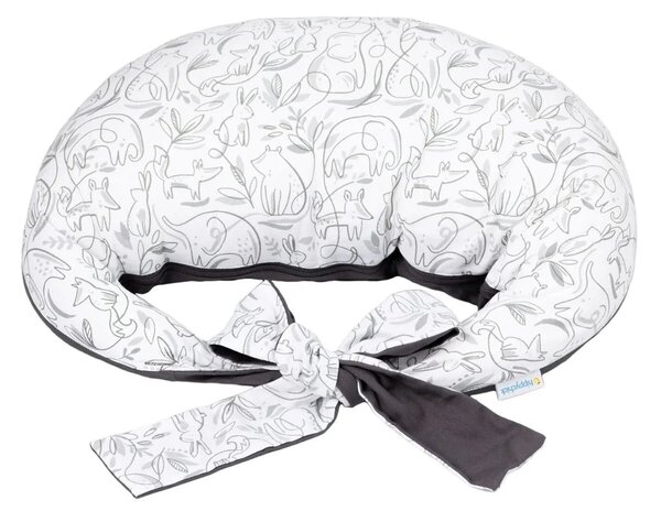 Hippychick Feeding Pillow - Animal Friends Grey