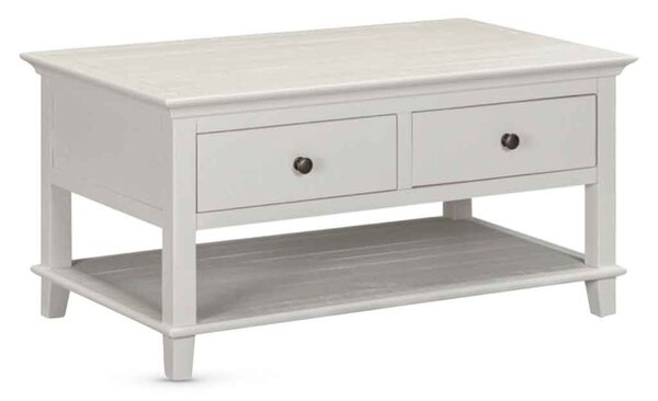 Prague Wooden Coffee Table With 2 Drawers - Truffle