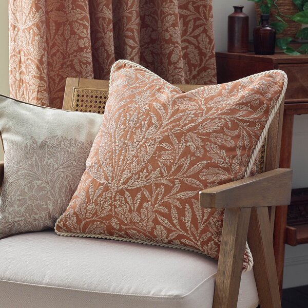 Morris & Co. Acorn Tonal Jacquard 50cm x 50cm Filled Cushion Brick