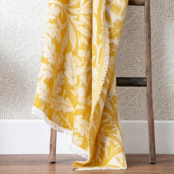 Morris & Co. Acorn Tonal Jacquard 130cm x 170cm Throw Gold