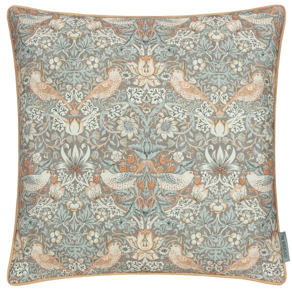 Morris & Co. Strawberry Thief Piped Outdoor 50cm x 50cm Filled Cushion Biscuit