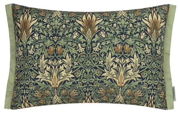 Morris & Co. Snakeshead Printed Outdoor 40cm x 60cm Filled Boudoir Indigo Leaf Green