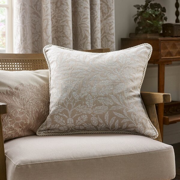 Morris & Co. Acorn Tonal Jacquard 50cm x 50cm Filled Cushion Linen