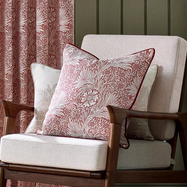 Morris & Co. Marigold Piped Jacquard 50cm x 50cm Filled Cushion Russet