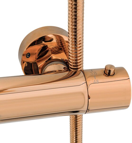 Shower set with thermostat Rea Lungo Copper